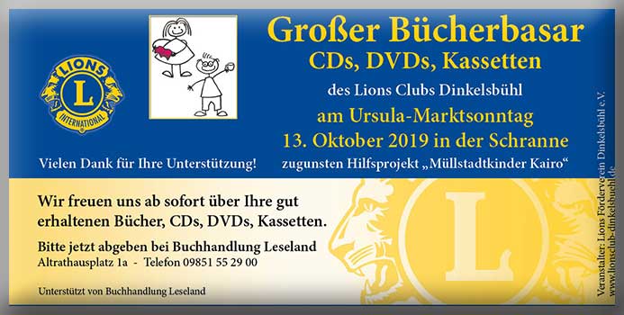 Lions Bücherbasar 13.10.2019